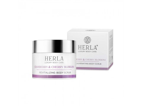 HERLA LUXURY BODY CARE atkuriantis odą kūno šveitiklis Cranberry and Cherry Blossom Revitalizing Body Scrub 200ml